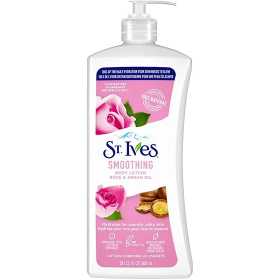 لوسیون ST IVES مدل رز و روغن آرگان حجم 621 میلی لیتر