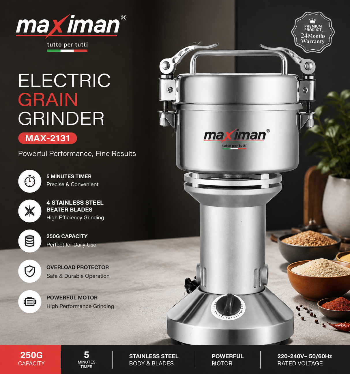آسیاب برقی مکسیمان مدل MAX-2131